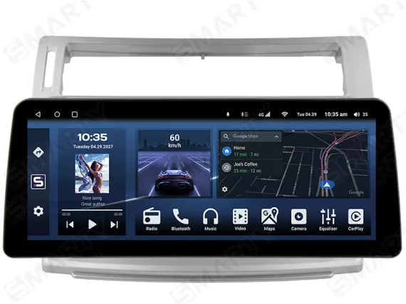 Магнітола для Citroen C4 (2004-2009) - 12.3 дюйми Андроїд CarPlay