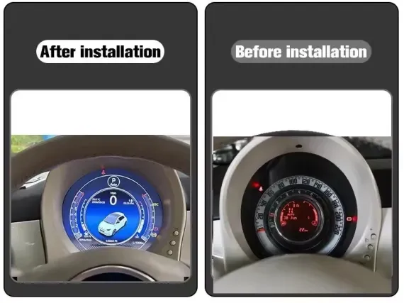 Цифрова панель приладів Fiat 500 (2007-2024) | Plug & Play