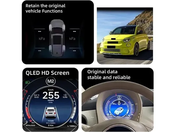 Цифрова панель приладів Fiat 500 (2007-2024) | Plug & Play