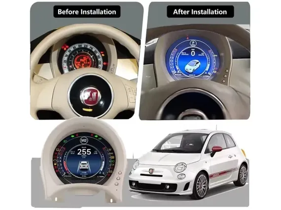 Цифрова панель приладів Fiat 500 (2007-2024) | Plug & Play