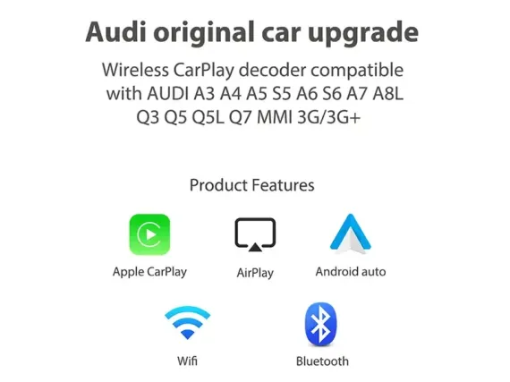 Бездротовий CarPlay та Android Auto для штатного екрана Audi A5/S5