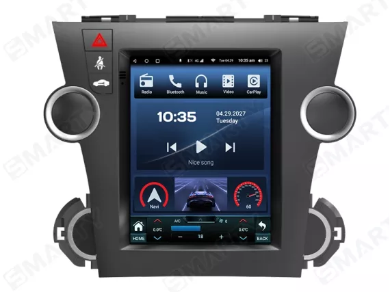 Магнітола для Toyota Highlander (2007-2013) Тесла Андроїд CarPlay