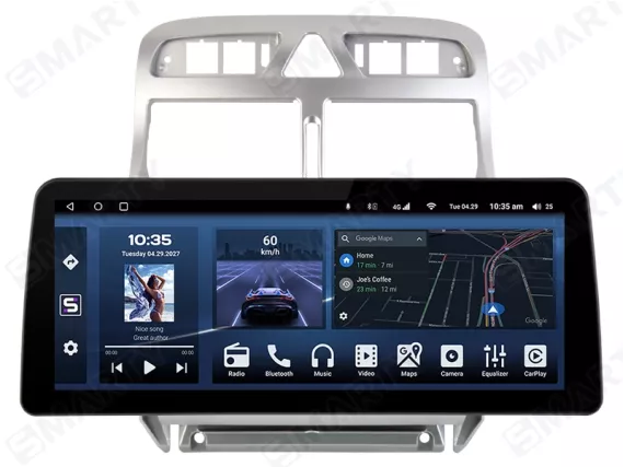Магнитола для для Peugeot 307 SW 2002 - 2013 - 12.3 дюйма Андроид CarPlay