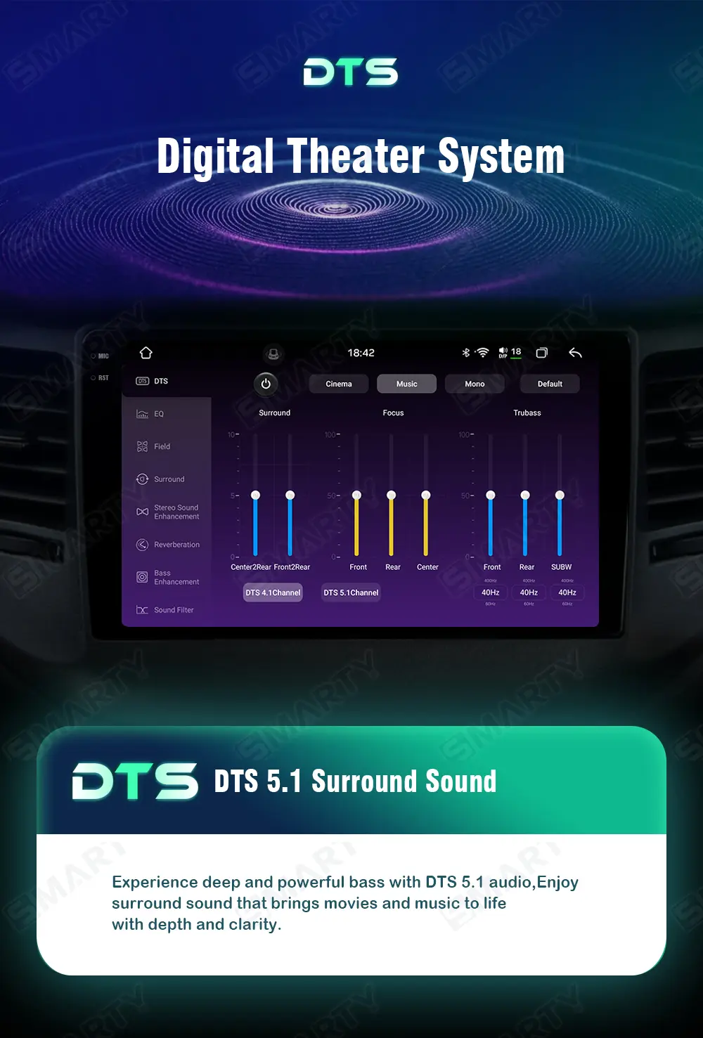 New 2024 Android head unit DTS5.1 suround