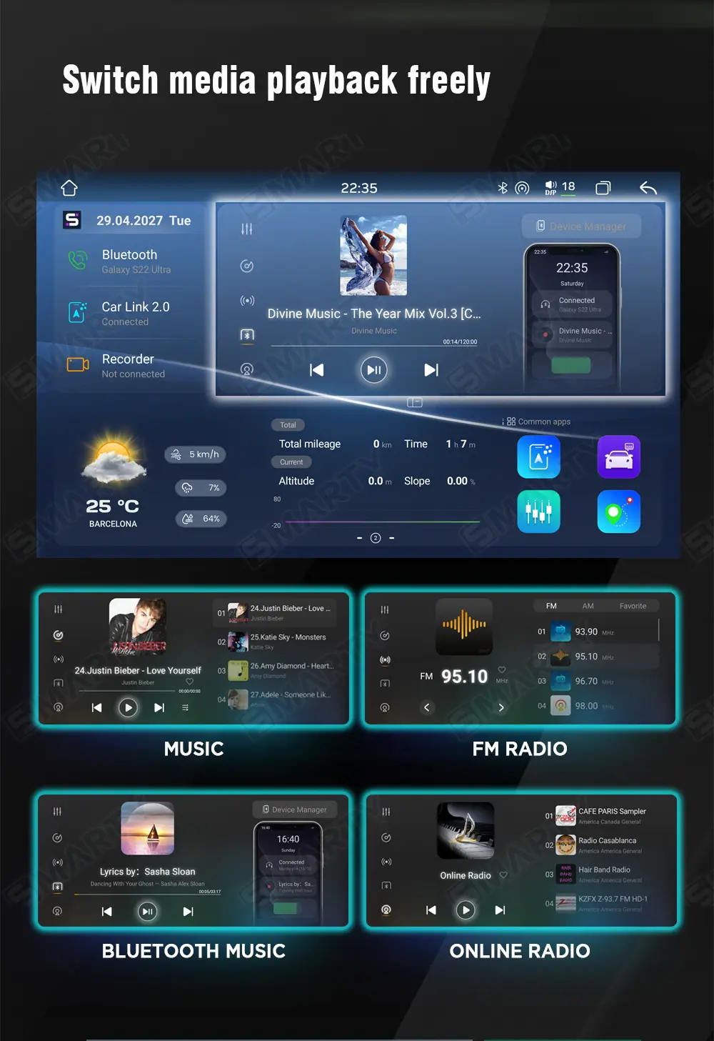 New 2024 Android head unit media playback