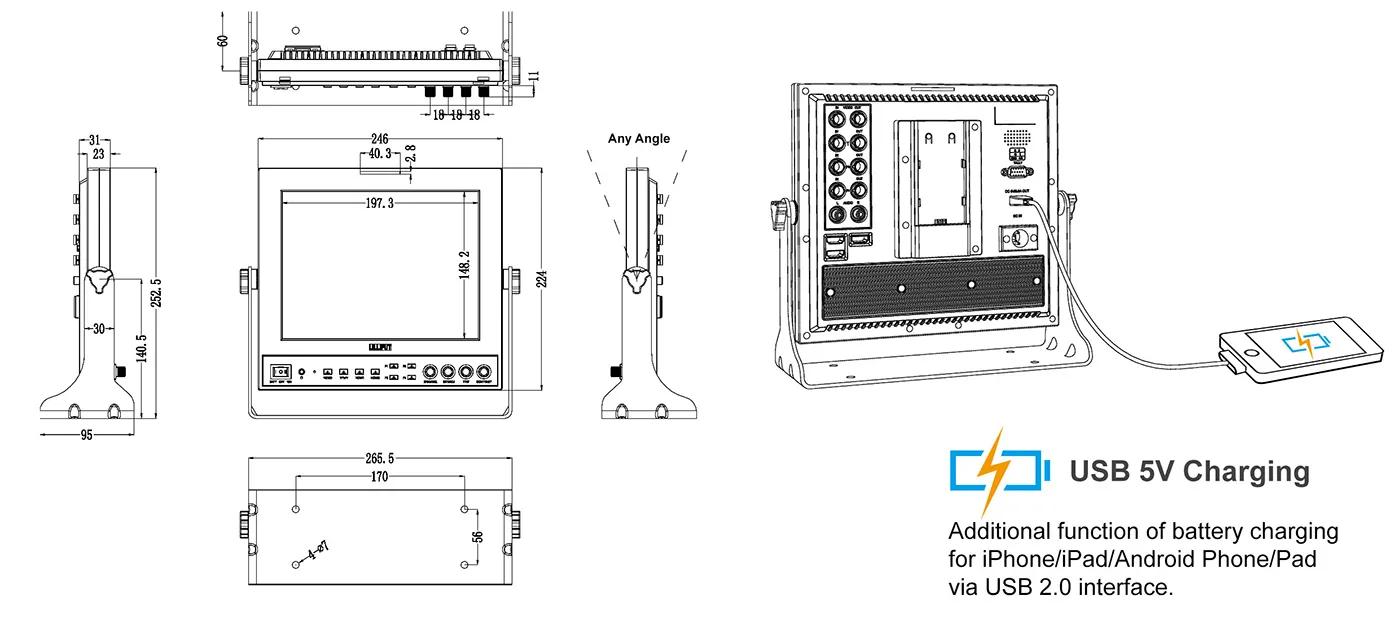 Lilliput 969A/S - 9.7 inch Camera-top SDI monitor