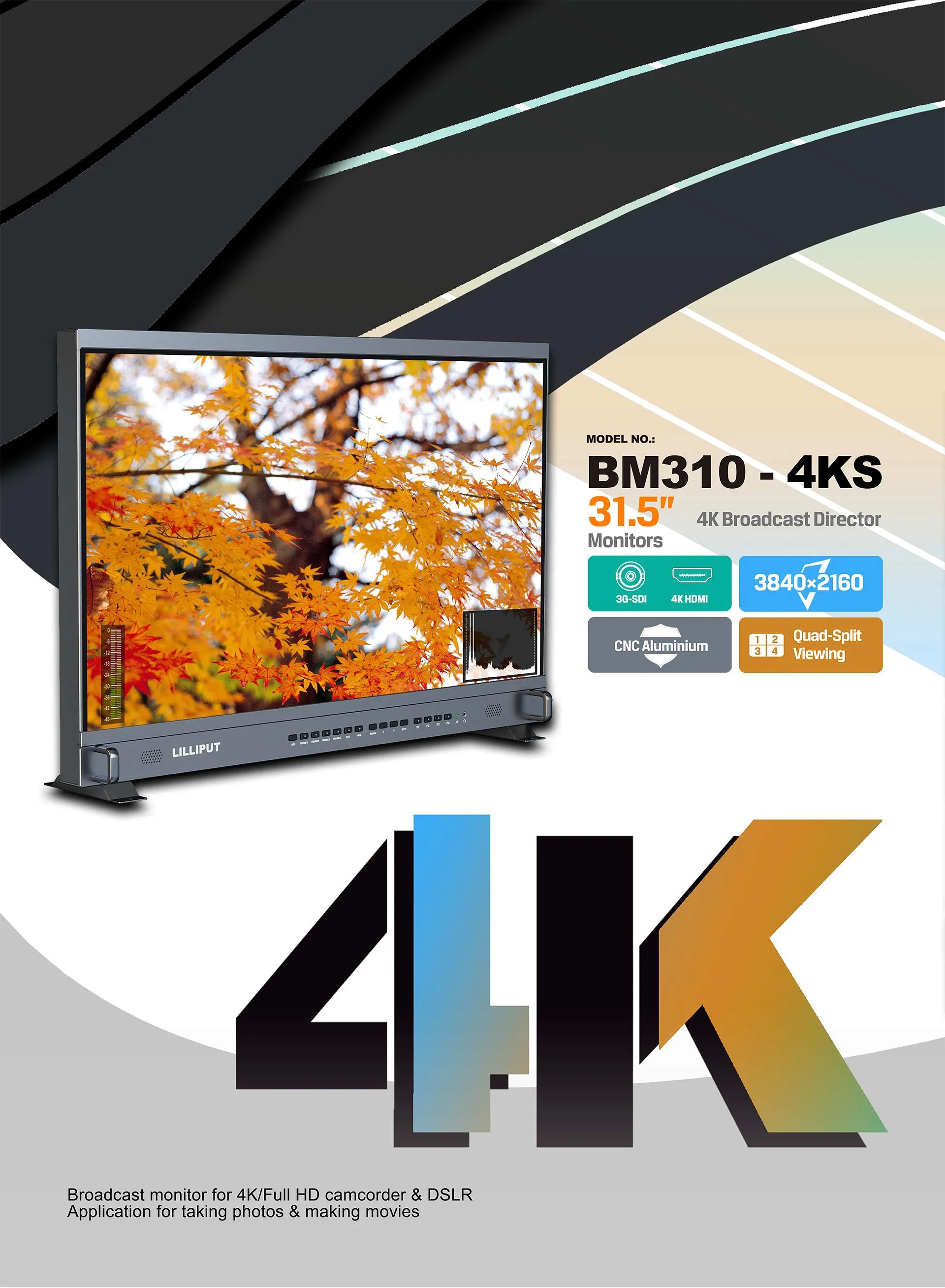 31.5 inch 4K Broadcast director monitor