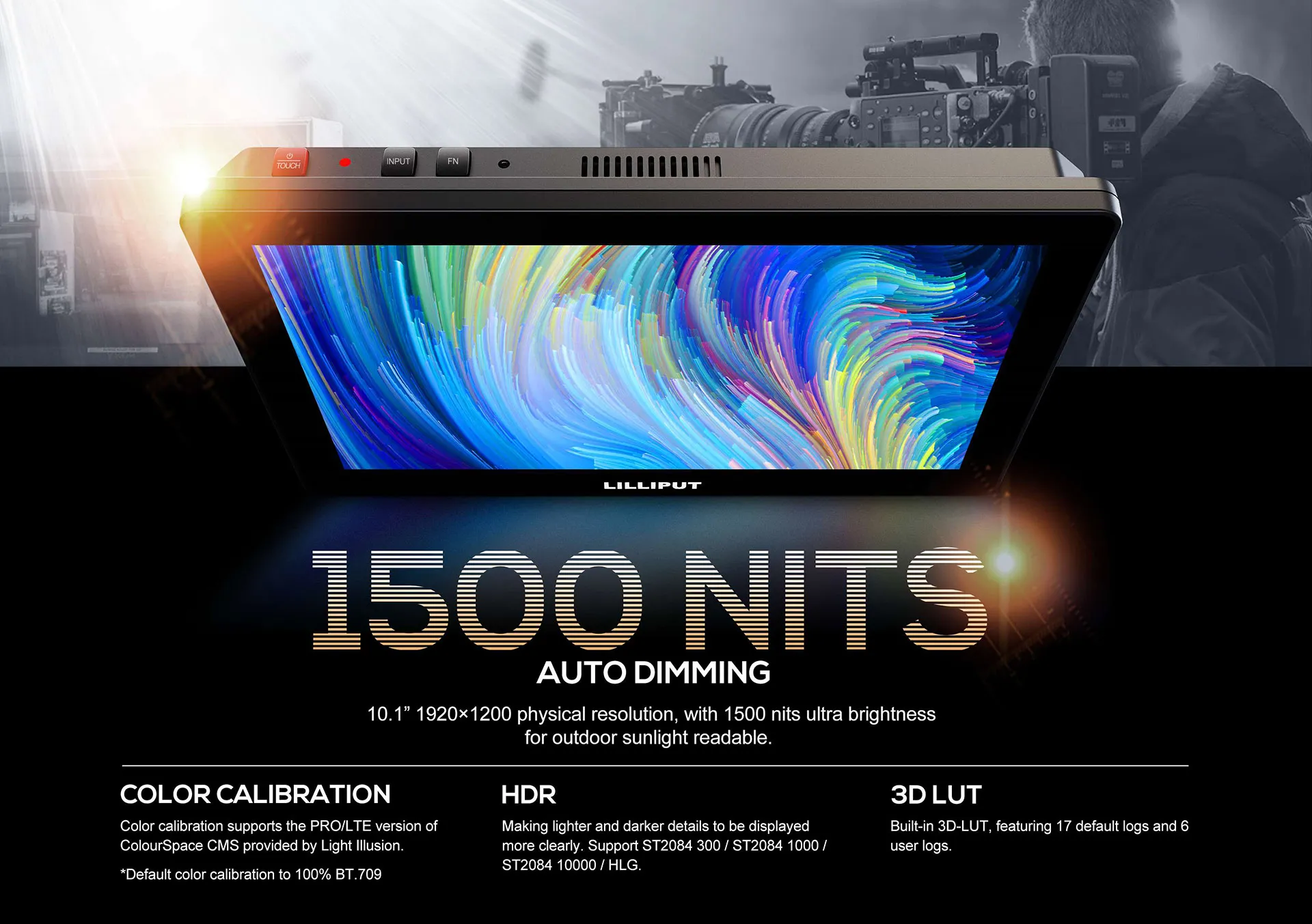 10.1 inch 1500nits 3G-SDI Touch Camera Control Monitor