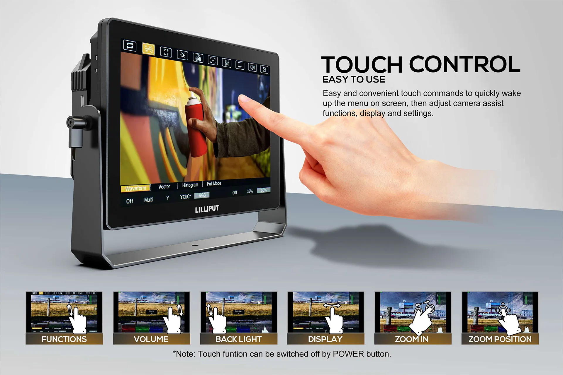 10.1 inch 1500nits 3G-SDI Touch Camera Control Monitor