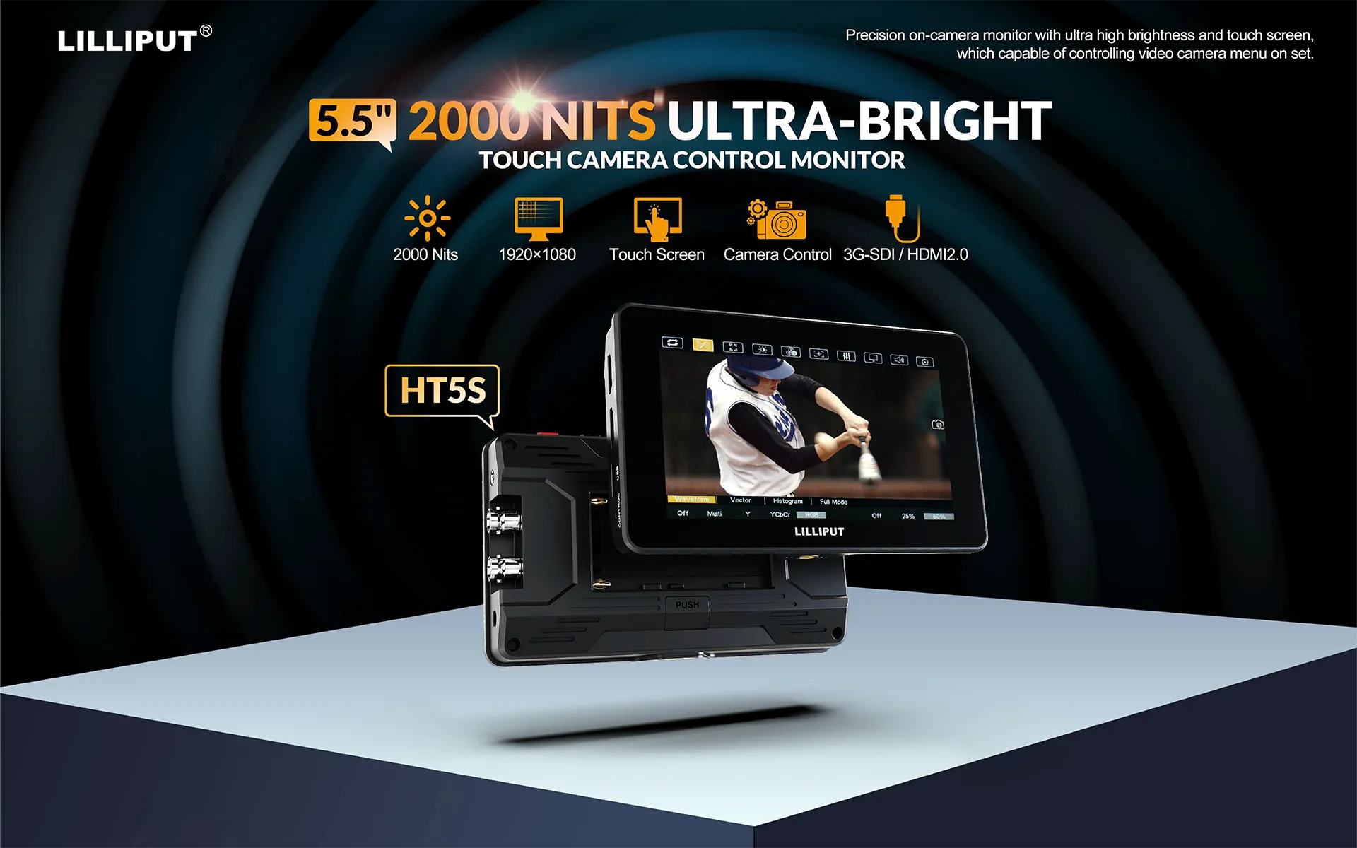 5.5 inch 2000nits 3G-SDI Touch Camera Control Monitor