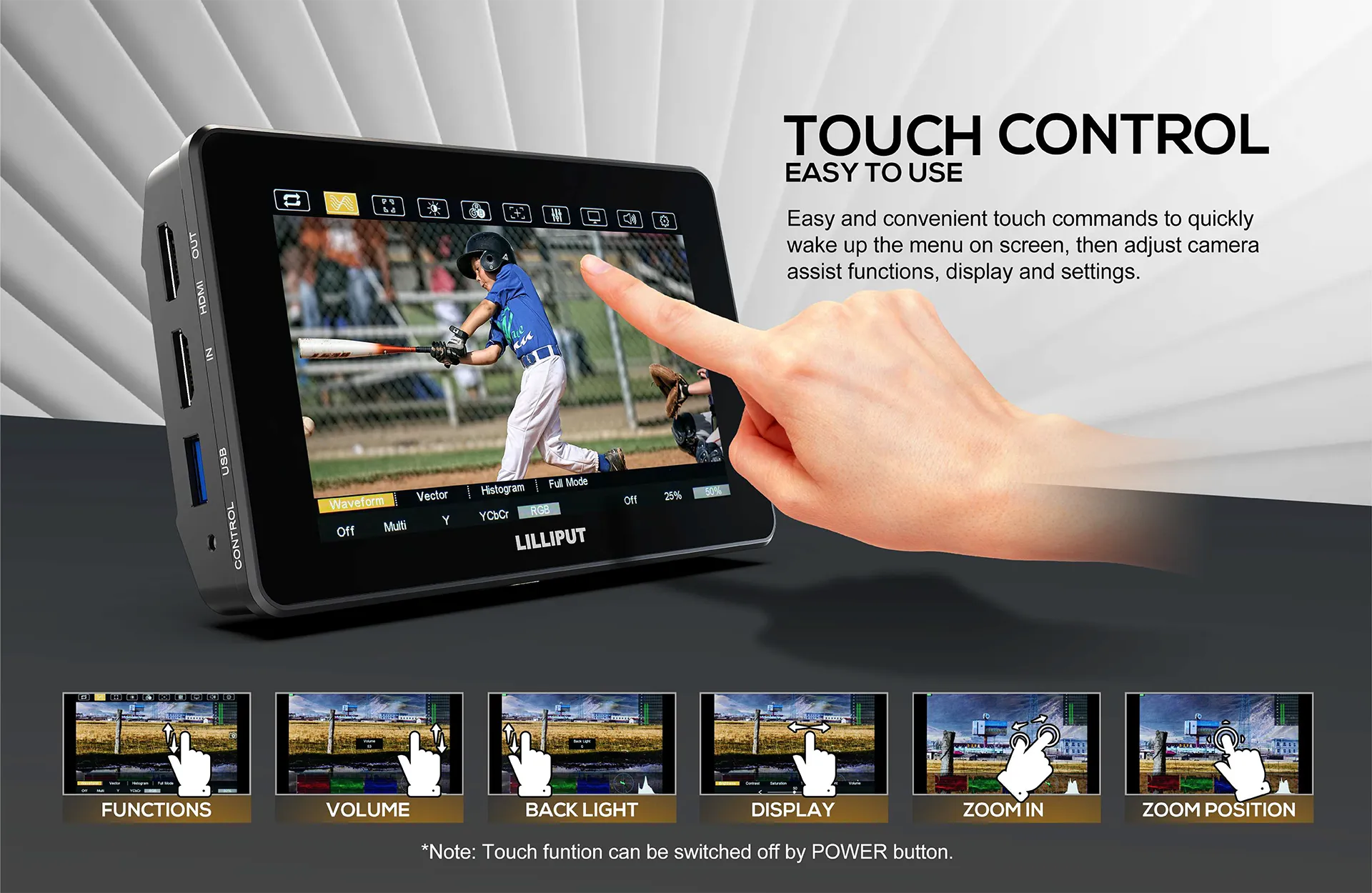 5.5 inch 2000nits 3G-SDI Touch Camera Control Monitor