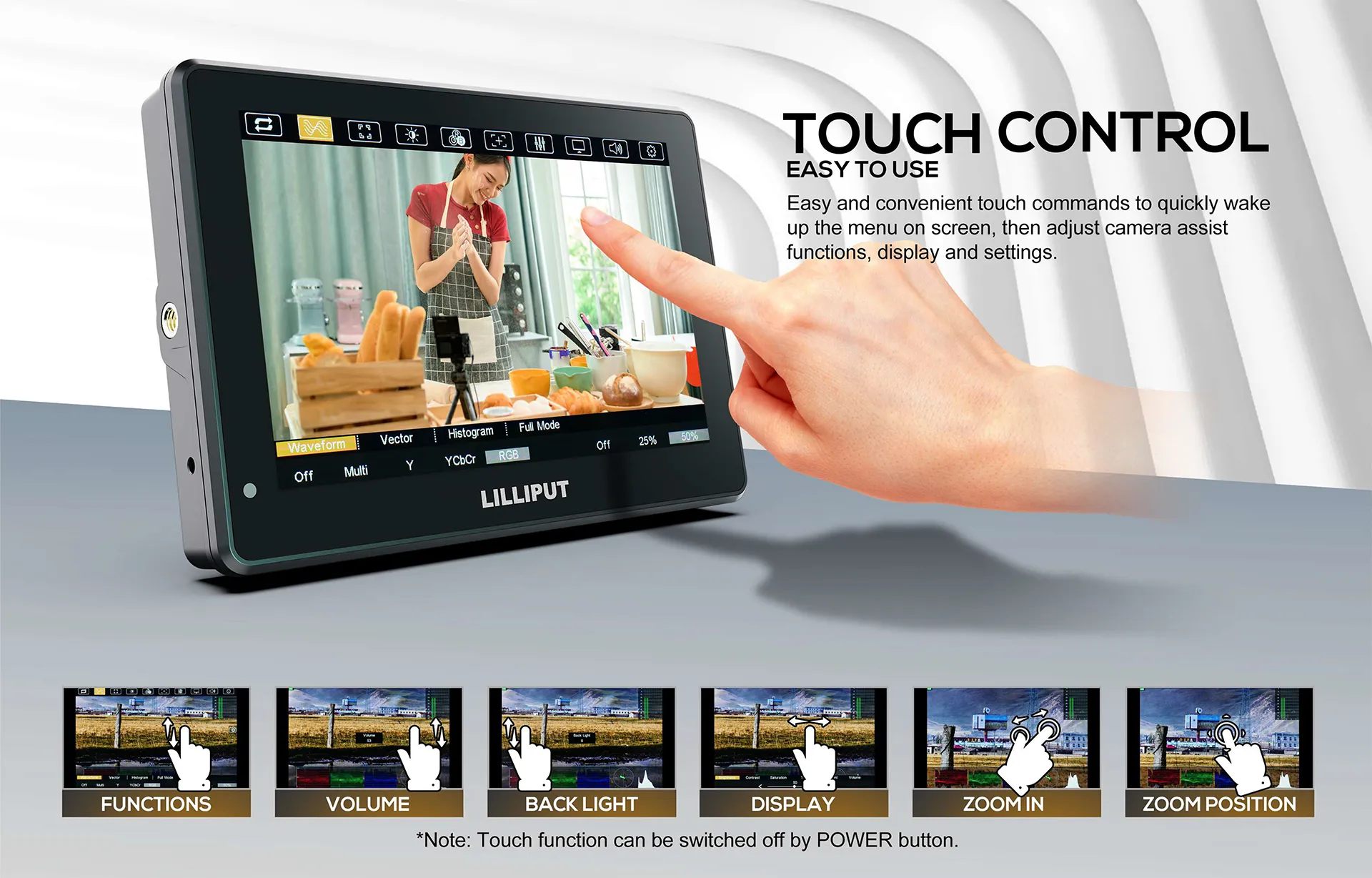 7inch 2000nits 3G-SDI Touch Camera Control Monitor