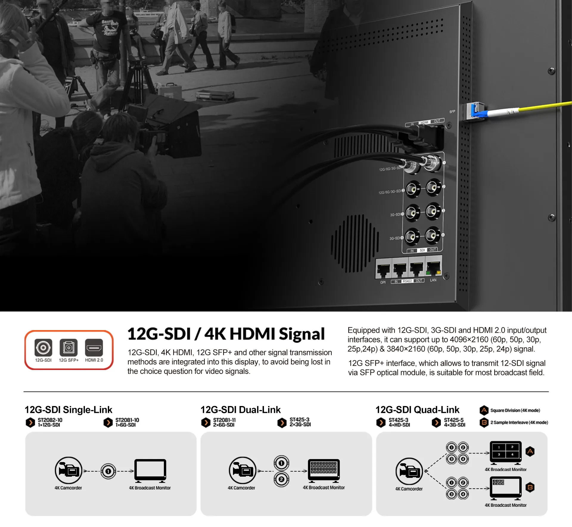 23.6 inch 12G-SDI professional production monitor