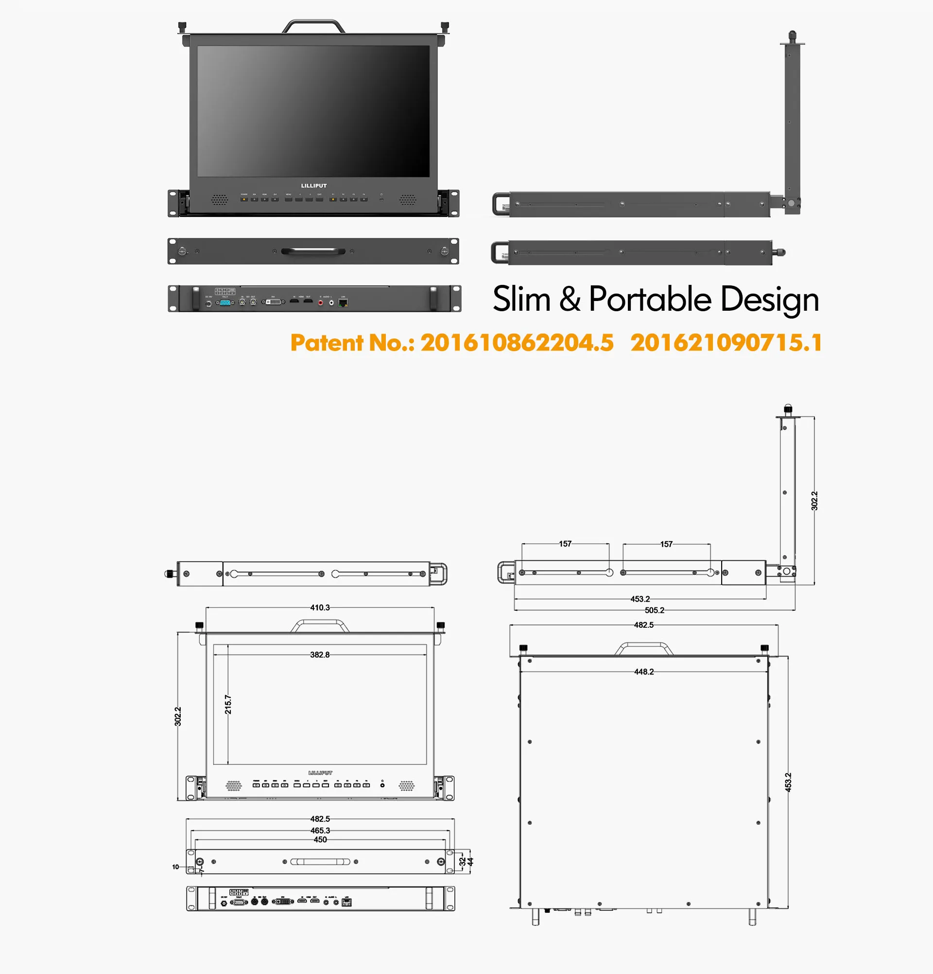 17.3 inch Pull-out rackmount monitor