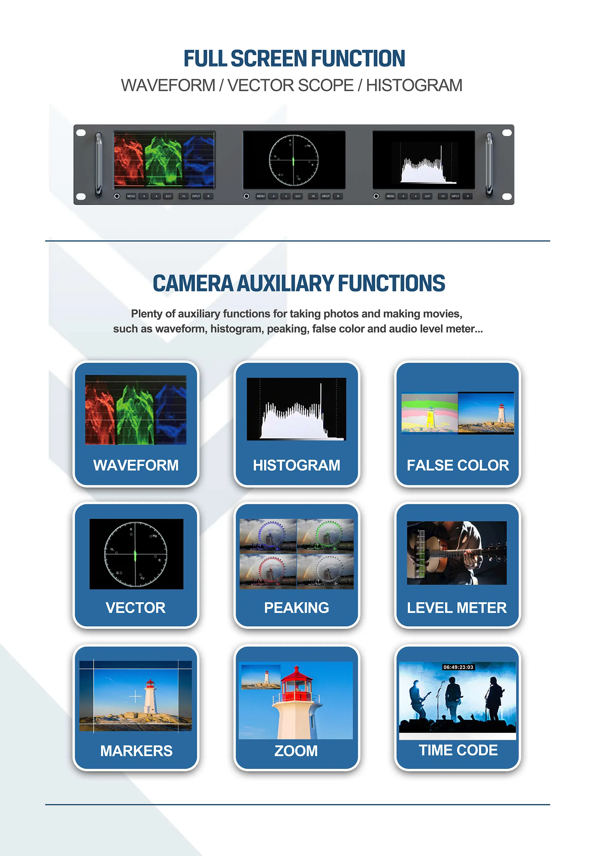 5 inch Full HD 2RU Rack Mount Monitor