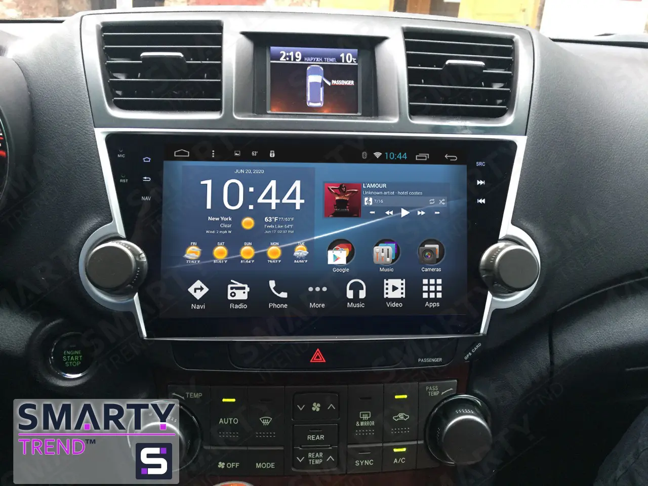 Toyota Highlander Android head unit , Full-touch 10.1 