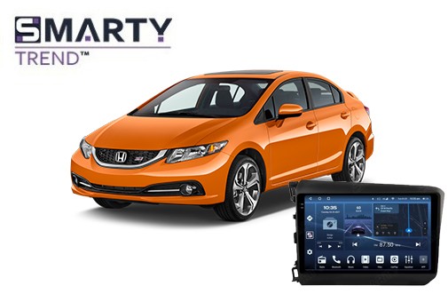 Honda Civic 9 Gen (2012-2015) з встановленим головним пристроєм на Android