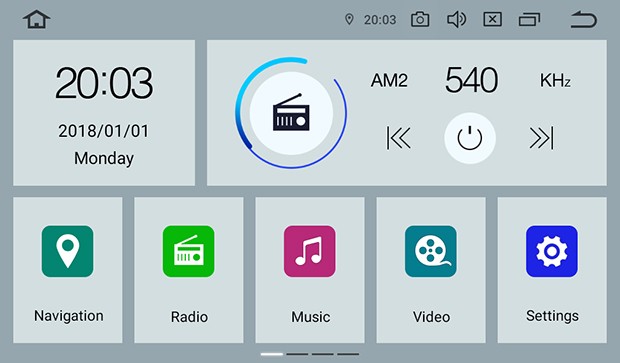 Home screen OEM PX5 units - light